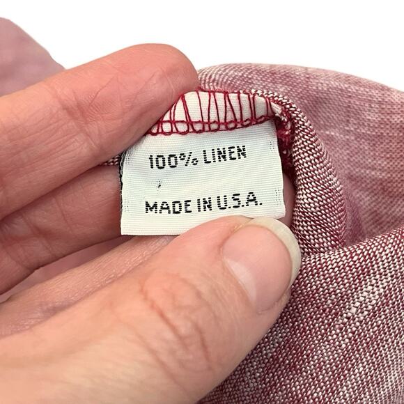 Bryn Walker Gianna Linen Top XL Red Lagenlook Relaxed Fit Balloon Sleeve Casual - Picture 8 of 12